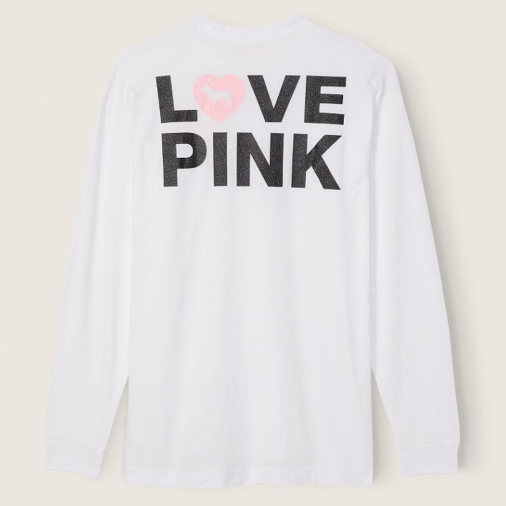 PINK VS Cotton Long Sleeve Tee Shirt NWOT - Picture 2 of 5